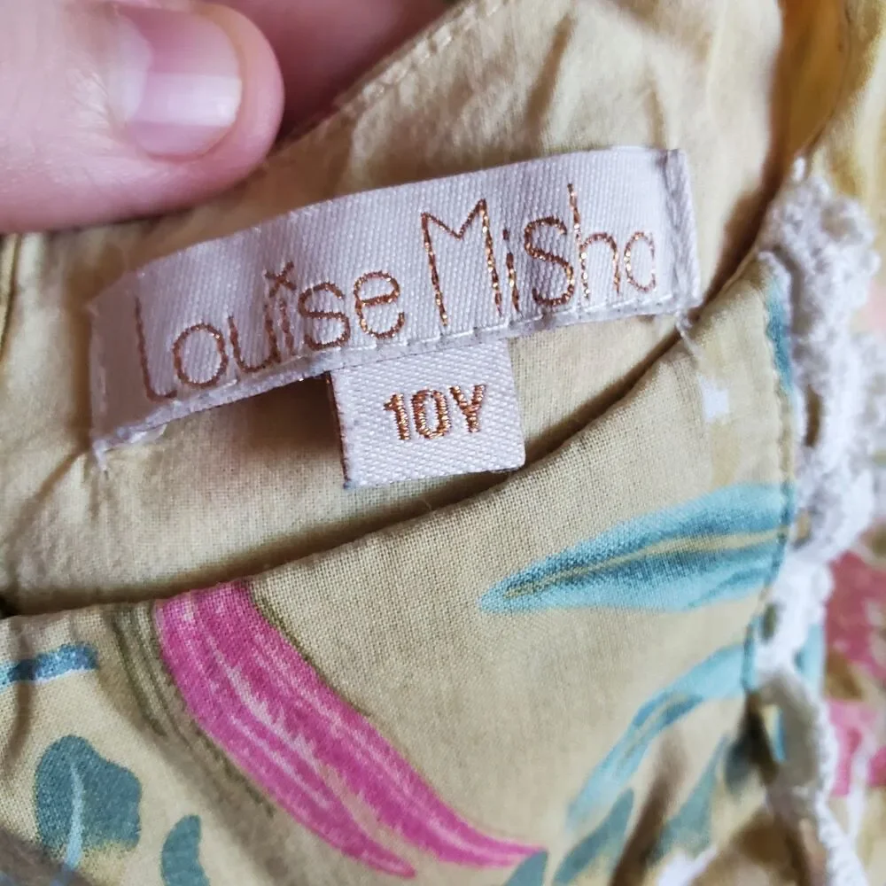 Louise Misha Paris Girls Christina Boho Dress Size 10 Y Organic Cotton Peasant